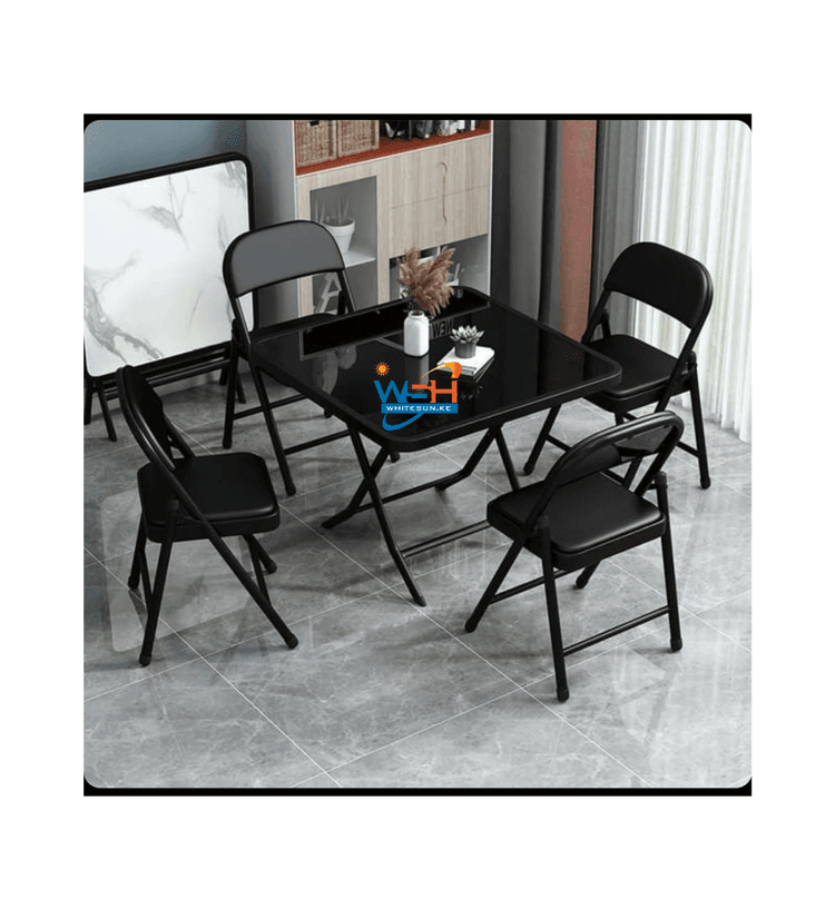black-foldable-dinning-set